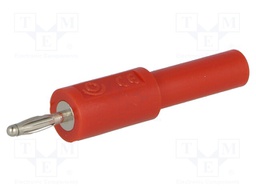 Adapter; 2mm banana; 36A; 30VAC; 60VDC; red; nickel plated