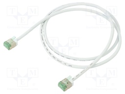Patch cord; U/FTP; Cat 8.1; stranded; Cu; LSZH; white; 1m; 32AWG
