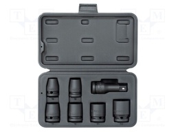Kit: adapter; power tools,screwdriver bits; impact; 1/2"; 7pcs.