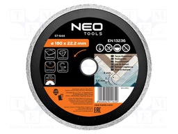 Cutting diamond wheel; Ø: 180mm; Holder: assembly hole