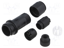 Connector: circular; plug; male; PIN: 6; w/o contacts; for cable
