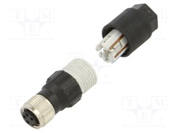 Connector: M8; female; PIN: 4; 30V; IP67; straight; for cable; plug