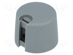 Knob; with pointer; plastic; Shaft d: 6.35mm; Ø20x16mm; grey