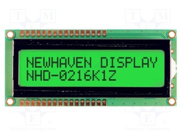 Display: LCD; FSTN Positive; 16x2; green; 80x36mm; LED; 5V