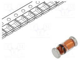 Diode: Zener; 0.5W; 22V; SMD; reel,tape; MiniMELF glass; 0.1uA