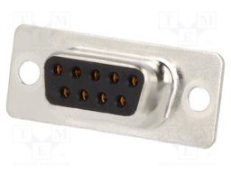 D-Sub; PIN: 9; plug; female; turned contacts; soldering; for cable