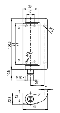 Safety switch: hinged; HP; NC x2 + NO; M12 male; PIN: 8; IP67