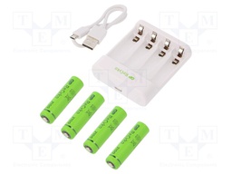Charger: for rechargeable batteries; Ni-MH; Size: AA,AAA,R03,R6
