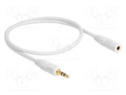 Cable; Jack 3.5mm 3pin socket,Jack 3.5mm 3pin plug; 0.5m; white