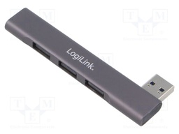 Hub USB; USB A socket x4,USB A plug; USB 2.0,USB 3.2; PnP; grey