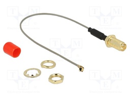 Cable; 100mm; IPEX MHF 1,RP-SMA female; grey; Øcable: 1.13mm; 50Ω
