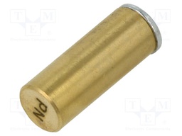 Magnet: permanent; NdFeB; 25N; Ø: 8mm; H: 20mm; brass; bipolar