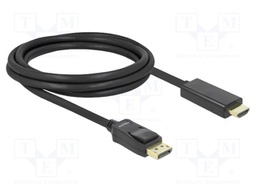 Cable; DisplayPort plug,HDMI plug; Len: 2m; black; 28AWG; Core: Cu