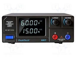 Laboratory power supply: standard; 0÷60VDC; 0÷15A; 230VAC