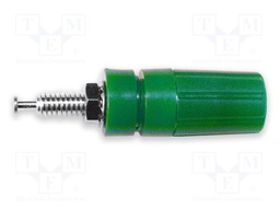 Connector: 4mm banana; socket; 15A; 2.5kV; green; nickel plated