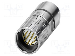 Connector: M23; plug; PIN: 12; soldering; straight; M23 PRO; 8A; 150V