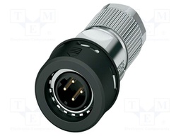 Connector: M12; plug; PIN: 4; 48V; straight; IP65; crimped; D code