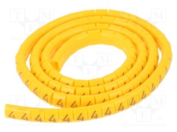 Markers for cables and wires; Label symbol: 4; 1.1÷2.5mm; H: 3mm