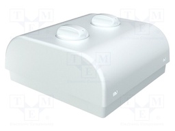 Enclosure: wall mounting; X: 80mm; Y: 80mm; Z: 33.3mm; ABS; white