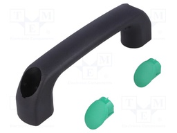 Handle; Mat: polyamide; black; H: 40mm; L: 145mm; green; W: 22.5mm