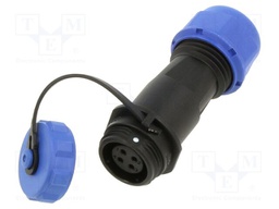 Connector: circular; plug; female; PIN: 4; IP68; SP13; for cable