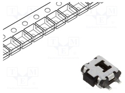 Microswitch TACT; SPST-NO; Pos: 2; 0.05A/12VDC; SMT; none; 1.6N