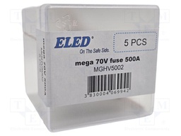 Fuse: fuse; 500A; 70VDC; automotive; 68mm; M8 screw; 68x16x10.5mm