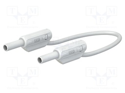 Test lead; 10A; banana plug 2mm,both sides; Urated: 600V; white