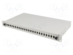 Fiber patch panel; grey; Number of ports: 24; rack 19"; Height: 1U