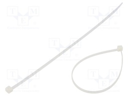 Cable tie; L: 200mm; W: 3.6mm; polyamide; 80N; natural; Ømax: 52.5mm