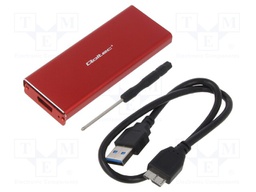Hard discs housing: M.2; PnP; SATA III,USB 3.0; 38x95x9mm; red