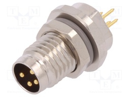 Connector: M8; male; PIN: 4; for panel mounting,front side nut
