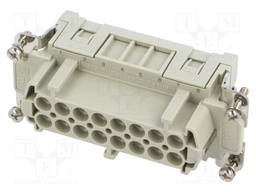 Connector: HDC; contact insert; female; CCE; PIN: 16; 16+PE; 16A