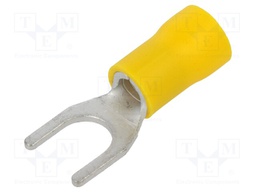 Fork terminal; M6; Ø: 6.4mm; 4÷6mm2; crimped; for cable; insulated