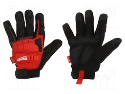 Protective gloves; Size: 10,XL; black/red; Resistance to: impact