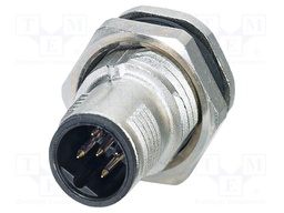 Connector: M12; socket; PIN: 5; male; 60V; straight; THT; B code; 4A