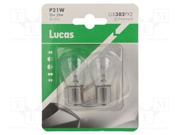 Filament lamp: automotive; BA15S; transparent; 12V; 21W; LLB