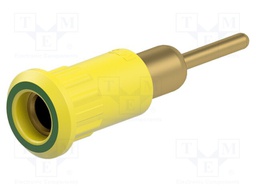 Socket; 4mm banana; 25A; 30VAC; 60VDC; yellow-green; gold-plated