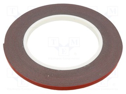 Tape: fixing; W: 6mm; L: 5.5m; Thk: 1.1mm; grey; max.120°C; 34N/cm