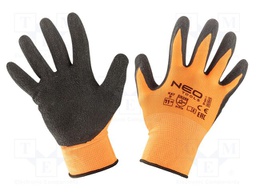 Protective gloves; Size: 11; black-orange; polyester