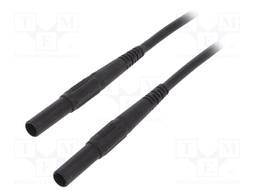 Test lead; silicone; 2m; black; 32A; Plating: nickel plated