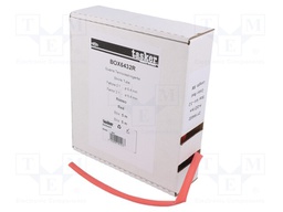 Heat shrink sleeve; glueless; 2: 1; 6.4mm; L: 5m; red; polyolefine