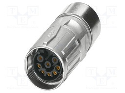 Connector: M17; plug; ST; PIN: 8; 48V; 8A; shielded; IP67; crimped