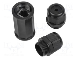 RJ 45 coupler; black; Cat: 6; RJ45 socket,both sides; IP67
