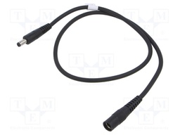 Cable; DC 5,5/2,1 socket,DC 5,5/1,7 plug; straight; 1mm2; black