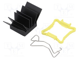 Heatsink: extruded; grilled; black; L: 17mm; W: 17mm; H: 14.5mm