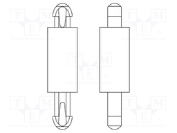 PCB distance; polyamide 66; L: 2mm; latch/latch; Colour: natural