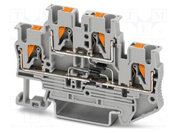 Splice terminal: rail; PA; terminals: 4; W: 5.2mm; H: 68mm; Body: grey