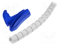 Spiral wrapping; ØBundle : 25mm; polypropylene; grey; L: 2m; UL94HB