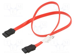 Cable: SATA; SATA plug,both sides; 0.5m; red; Core: Cu; 26AWG